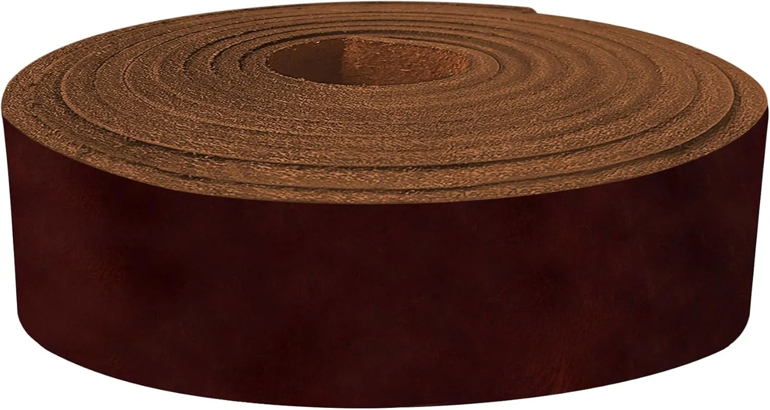 ELW 9-10 oz (3.6-4mm) Latigo Leather Belt Grade Straps & Strips | Size: 1.5"x84" (3.8x213cm) | Cognac | Full Grain Cowhide, Heavy Duty Holsters, Sheathes, Harness, Saddle, Guitar Straps, DIY Crafts