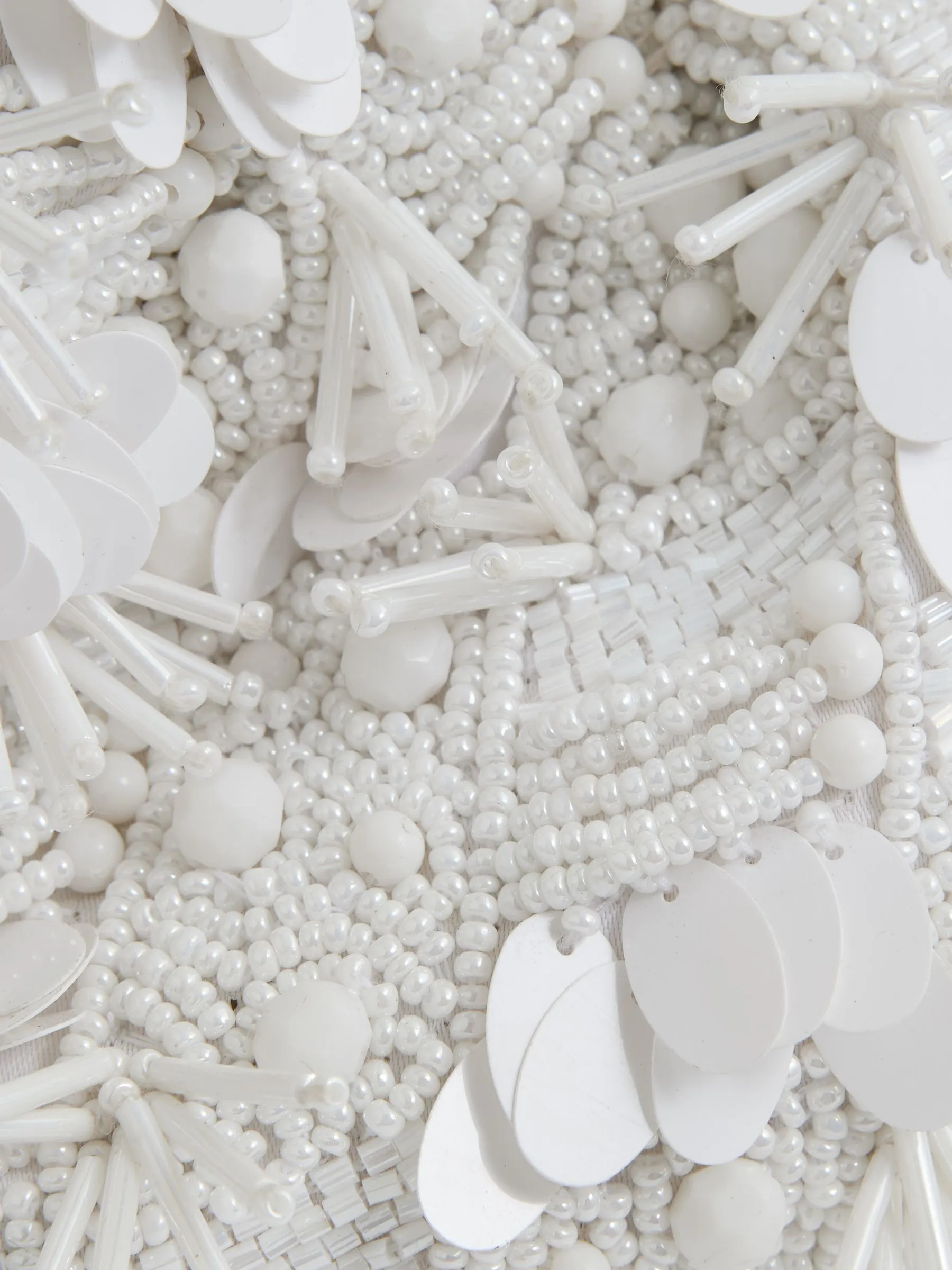 Embellished Clutch Bag in White