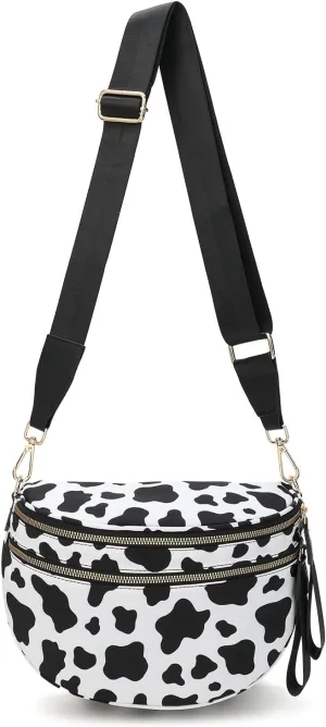 Emmafy Crossbody Bag for Women 2025–Trendy Checkered Purse with Adjustable Strap, Water-Resistant Nylon, Spacious Fanny Pack