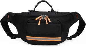 Empty First Aid Bum Bag Nurse Fanny Pack Multiple Compartments Nursing Organizer Belt with Adjustable Waist Strap Portable First Aid Medicine Bag(Black)