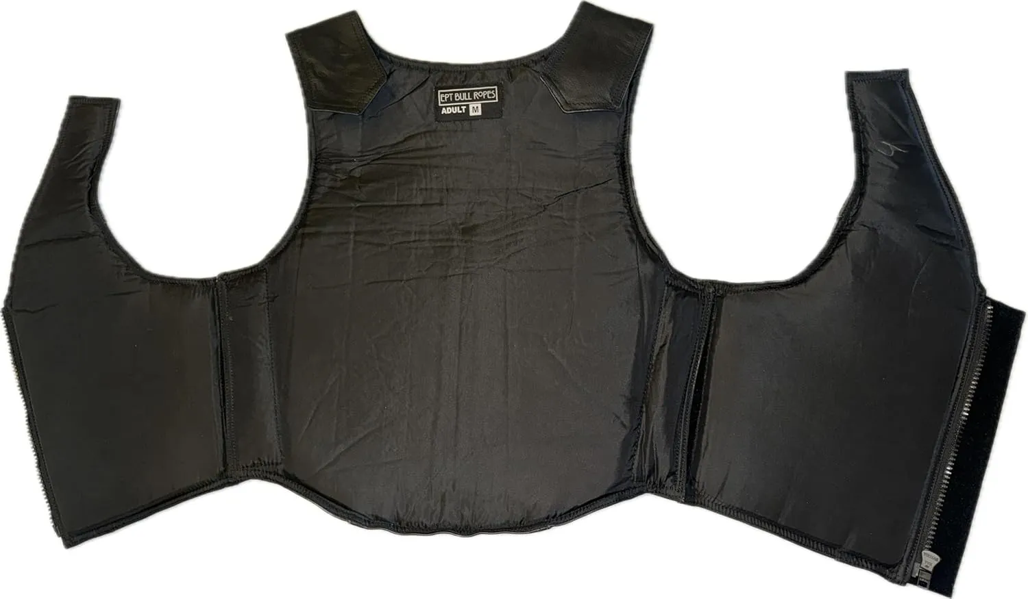 EPT Leather Bull Riding Vest v3.0 - Black & White Leather EPT Brand - Adult Large Sizes: