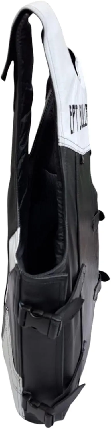 EPT Leather Bull Riding Vest v3.0 - Black & White Leather EPT Brand - Adult Large Sizes: