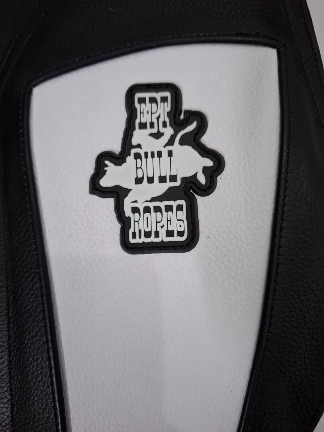 EPT Leather Bull Riding Vest v3.0 - Black & White Leather EPT Brand - Adult Large Sizes: