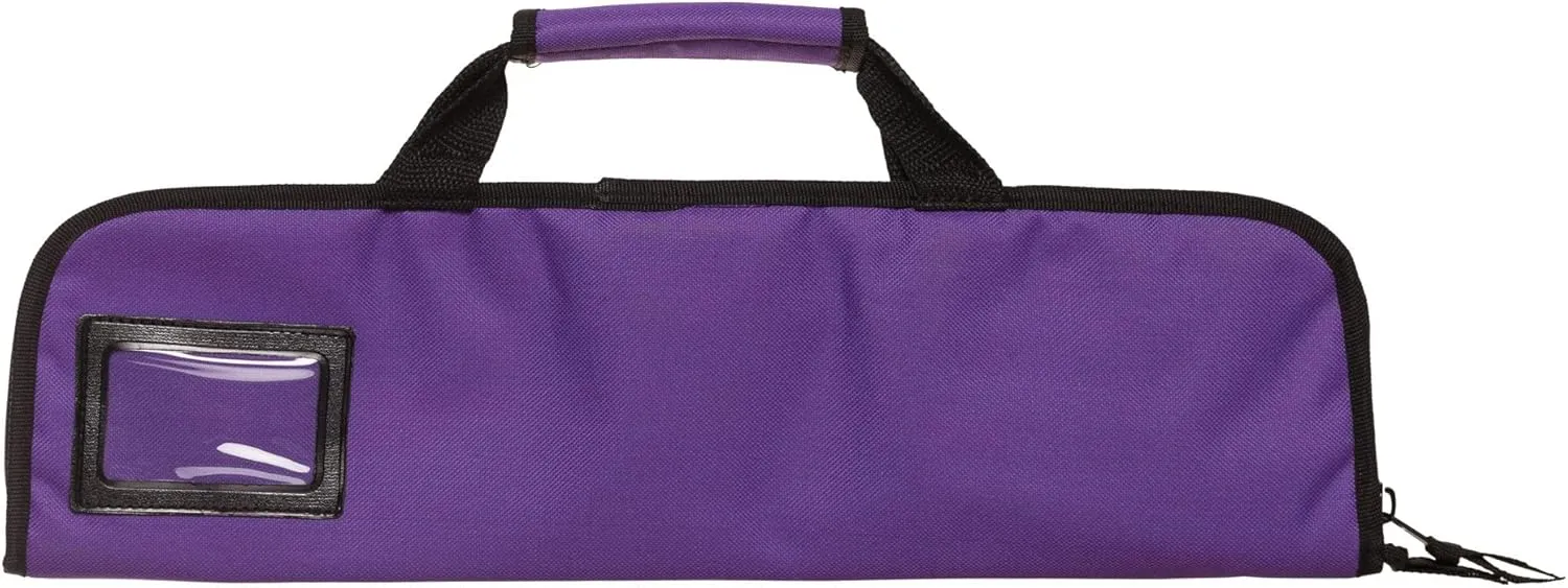 Ergo Chef 5 Pocket Chef Knife Case Roll Bag Bi-Fold (Purple) Lightweight - Durable Nylon / Polyester Blend– Perfect for the Busy Traveling Chef
