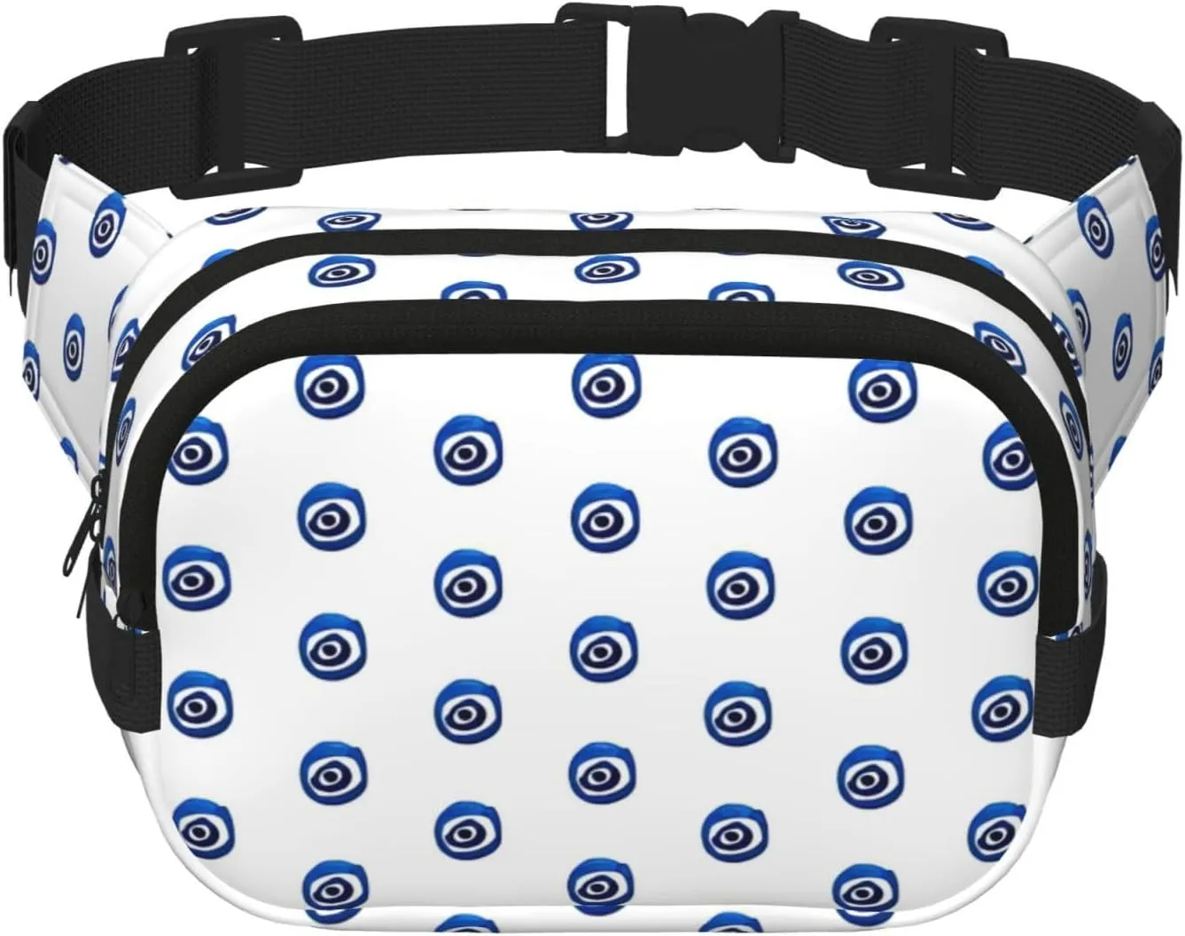Evil eyes print Large Fanny Packs for Women Cute Cross Body Waist Bag Fashionable Fanny Pack