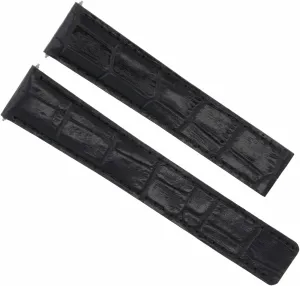 Ewatchparts 20/18MM LEATHER WATCH BAND STRAP COMPATIBLE WITH CARTIER TANK FRANCAISE SOLO XL 2742 BLACK