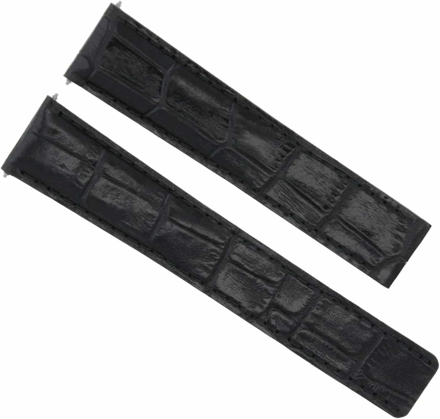 Ewatchparts 20/18MM LEATHER WATCH BAND STRAP COMPATIBLE WITH CARTIER TANK FRANCAISE SOLO XL 2742 BLACK