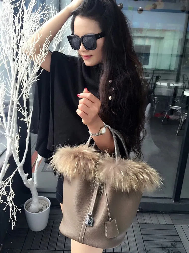 Excellent Hand Hair Limited-edition Fur Bag Real Fox LUCDO
