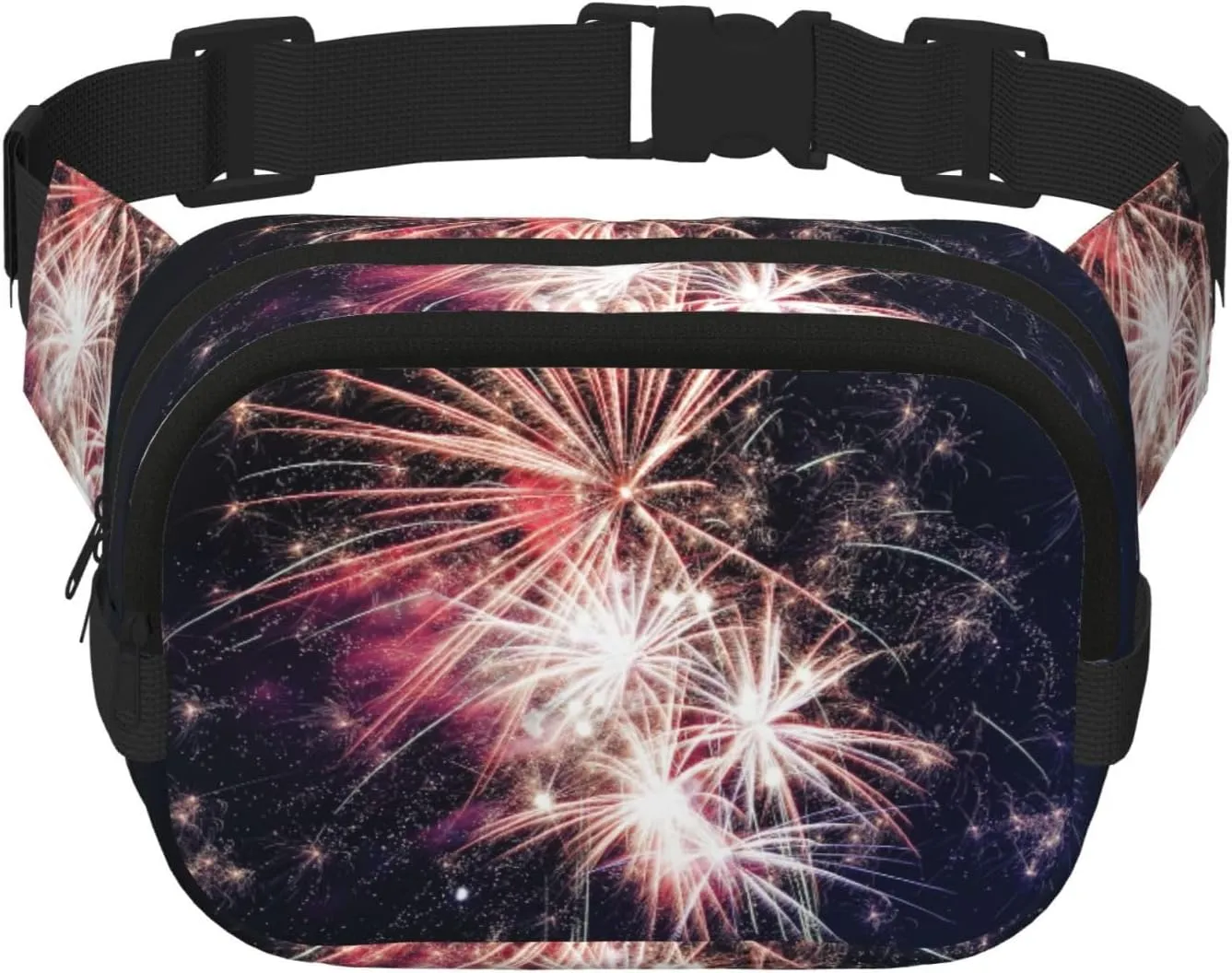 Explosion Firework print Large Fanny Packs for Women Cute Cross Body Waist Bag Fashionable Fanny Pack