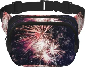 Explosion Firework print Large Fanny Packs for Women Cute Cross Body Waist Bag Fashionable Fanny Pack
