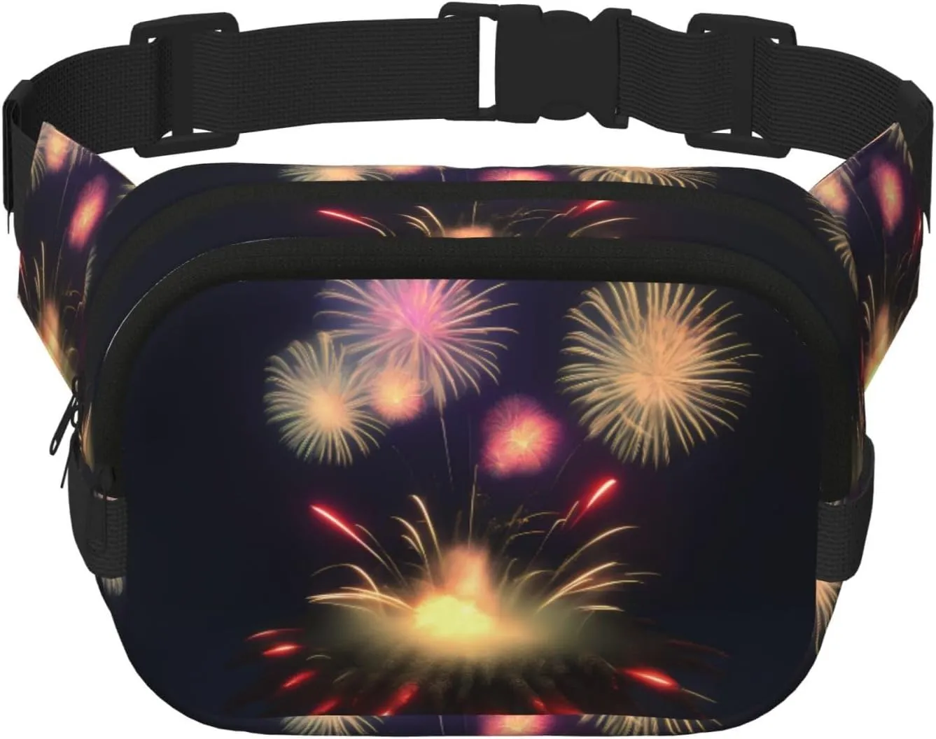 Explosion Fireworks 3D print Large Fanny Packs for Women Cute Cross Body Waist Bag Fashionable Fanny Pack