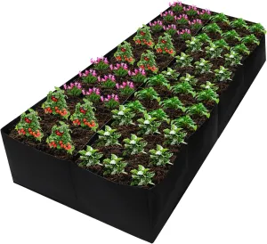 Fabric Raised Garden Bed, Garden Grow Bags, 71 x 35 x 12 Inch, Large Rectangle Raised Planting Grow Bags for Growing Vegetables Potatoes Flowers Planting Container (8Grids)