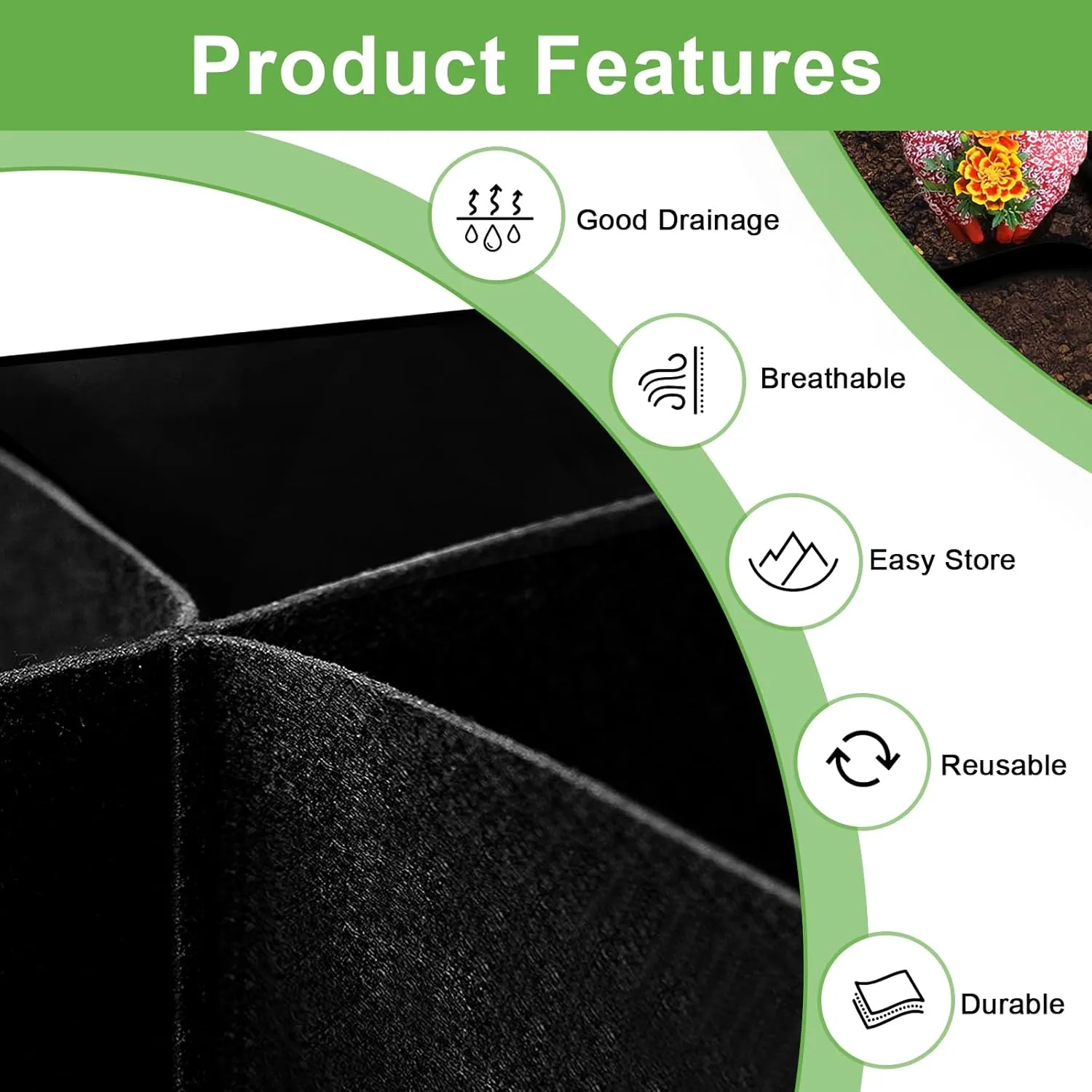 Fabric Raised Garden Bed, Garden Grow Bags, 71 x 35 x 12 Inch, Large Rectangle Raised Planting Grow Bags for Growing Vegetables Potatoes Flowers Planting Container (8Grids)