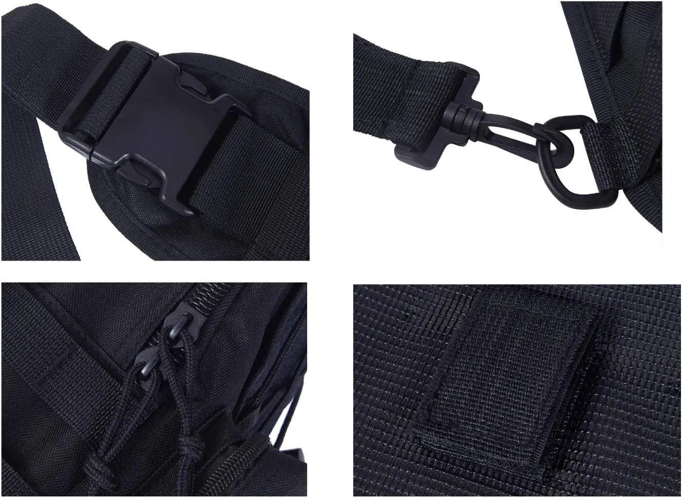 FAMI Outdoor Tactical Bag Backpack, Military Sport Bag Pack Sling Shoulder Backpack Tactical Satchel for Every Day Carry (Black 2 Packs)