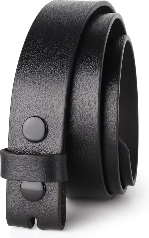 F&L CLASSIC Belt for Buckles 100% Full Grain One Piece Leather Belt, w/Snaps for Interchangeable Buckles,1.25" wide,