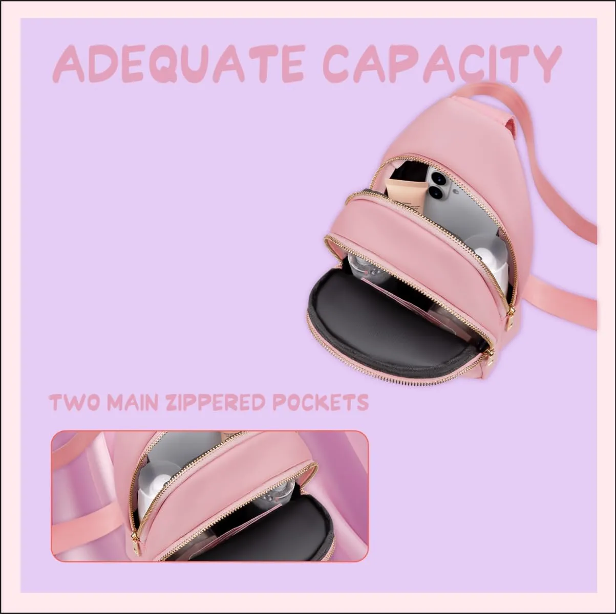 Fanny Pack Birthday Gifts for 8 9 10 11 12 13 14 Year Old Girl, Small Initial Sling Belt Bag Crossbody Bags for Girls Women Pink S