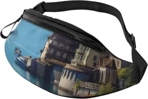 Fanny Pack for Men Women Crossbody Waist Bag Lake Geneva Switzerland Belt Bag with Adjustable Strap Hip Bum Bag