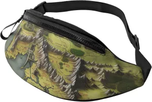Fanny Pack for Men Women Crossbody Waist Bag Middle Earth Map Belt Bag with Adjustable Strap Hip Bum Bag