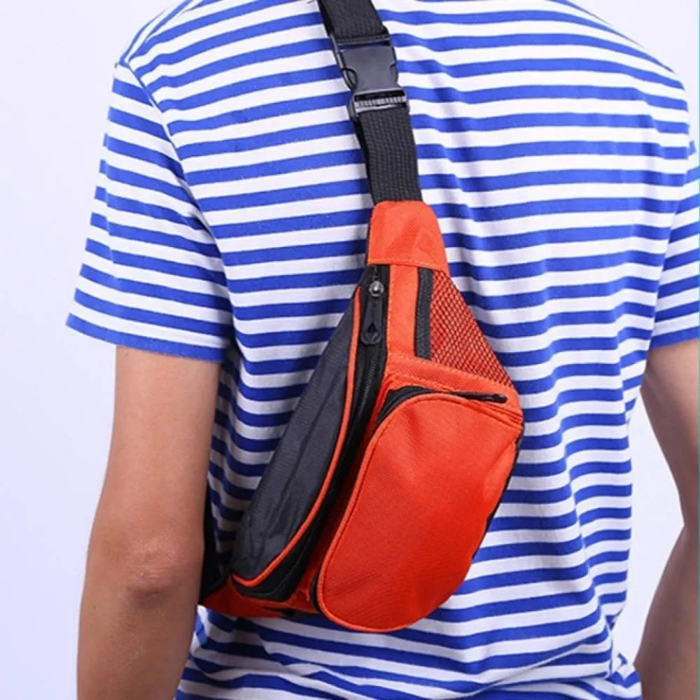 Fanny Pack For Men Women Nylon Zipper Waist Crossbody Waterproof Bag (Black)