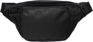 Fanny Pack For Men Women Nylon Zipper Waist Crossbody Waterproof Bag (Black)