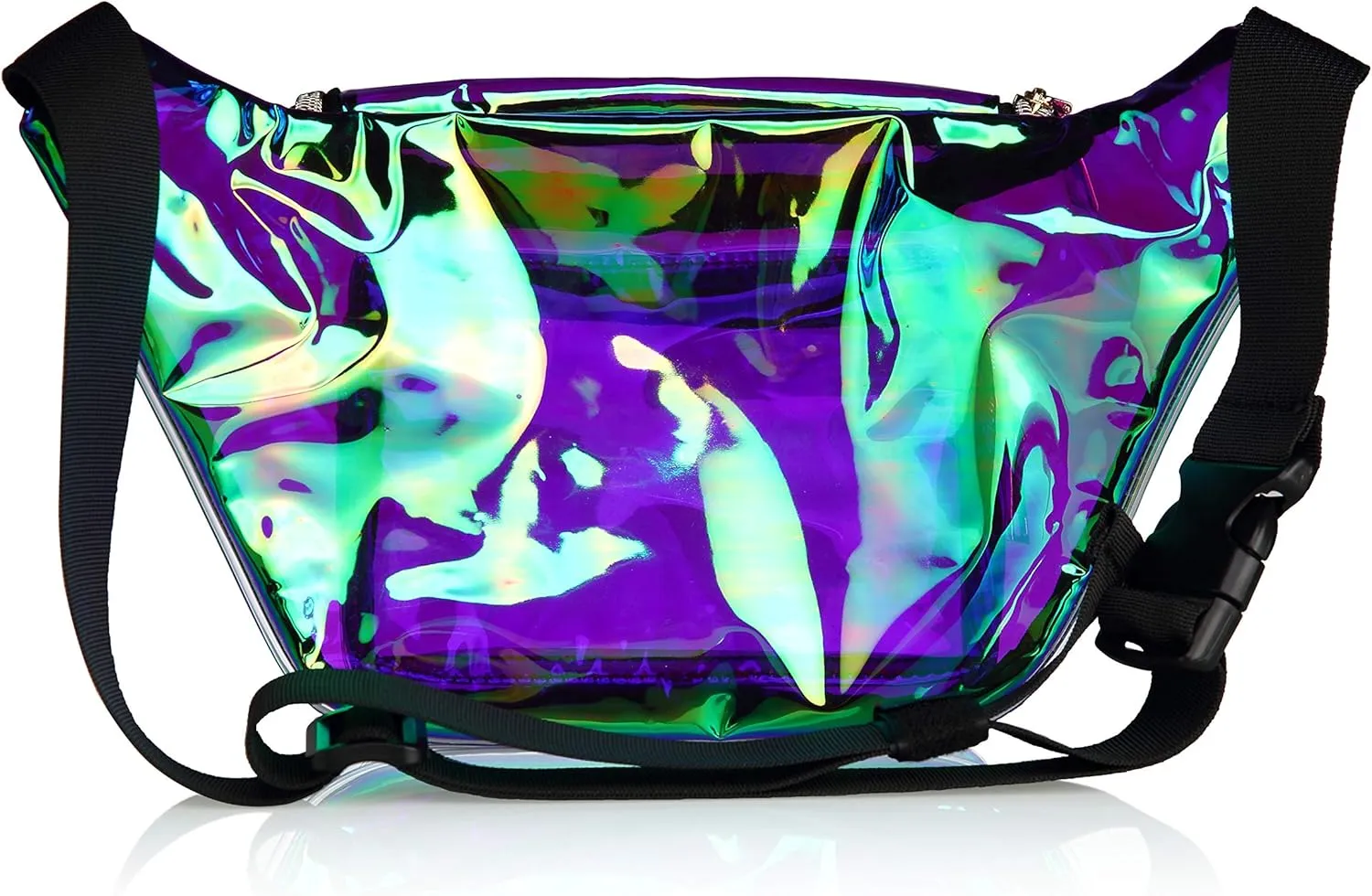 Fanny Pack for Women Party Waist Festival Money Belt Leather Pouch Concert Holographic Wallet Bum Bag Translucent Purple