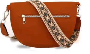Fanny Packs Crossbody Bags with Guitar Strap PU Leather Trendy Designer Bum Bags for Travel Everyday (Brown)