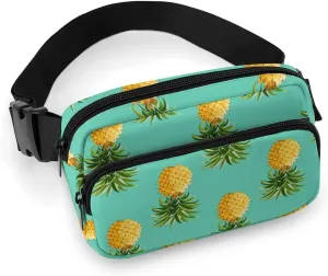 Fanny Packs for Women Men, Cross Body Bag Belt Bag Fashion Waist Bag with Adjustable Strap, Upside Down Pineapples Tropical