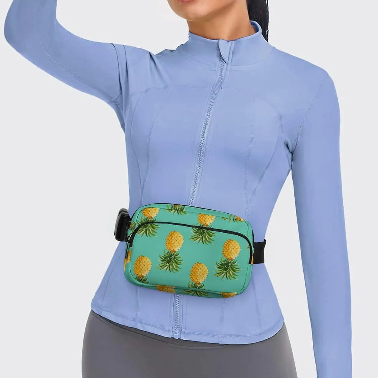 Fanny Packs for Women Men, Cross Body Bag Belt Bag Fashion Waist Bag with Adjustable Strap, Upside Down Pineapples Tropical