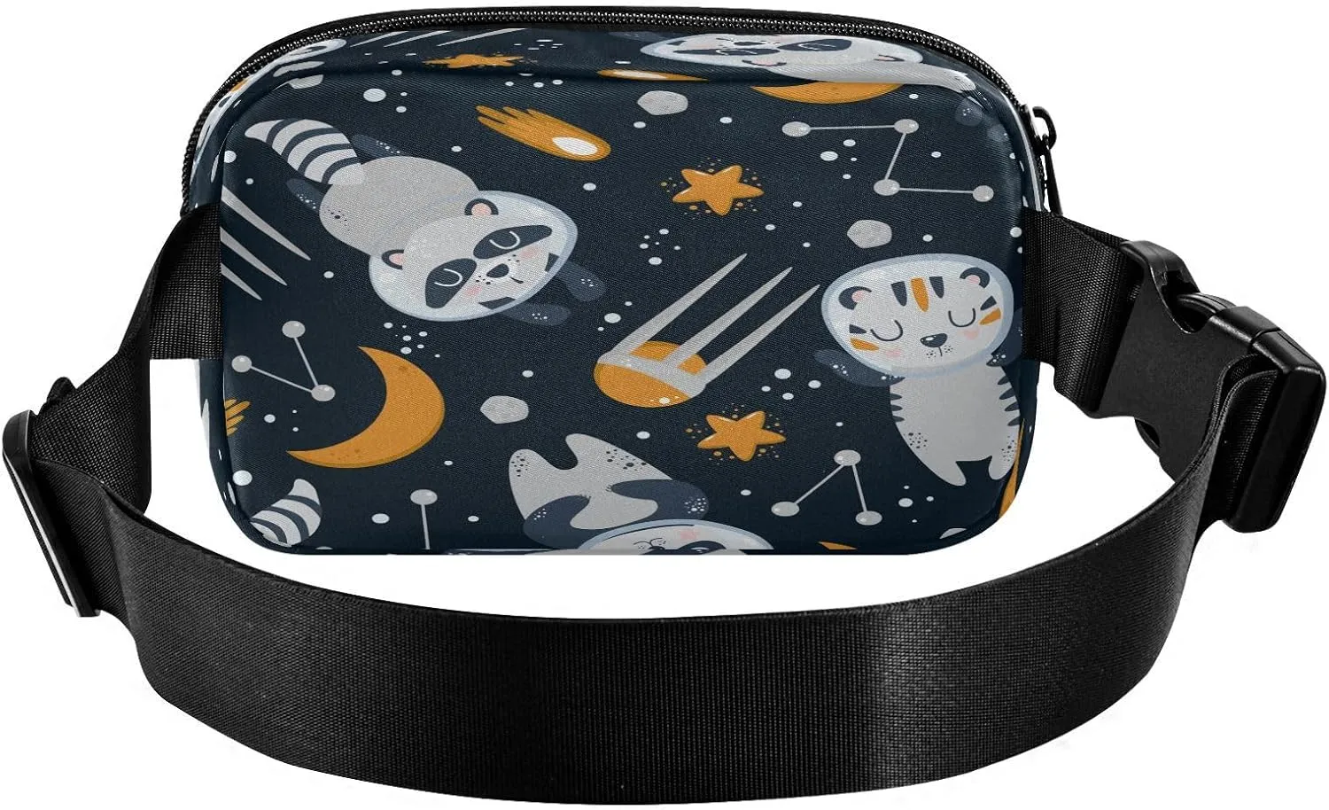 Fanny Packs for Women Men Cute Astronauts Raccoon Belt Bag Waterproof Fashion Waist Pack with Adjustable Strap Tiger Panda Waist Bag Hip Bumbags for Running Workout Travel Hiking Cycling