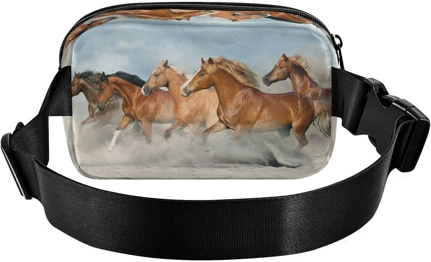 Fanny Packs for Women Men Shorse Herd Galloping Belt Bag Waterproof Fashion Waist Pack with Adjustable Strap Cool Waist Bag Hip Bumbags for Running Workout Travel Hiking Cycling