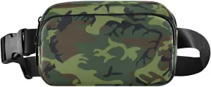 Fanny Packs for Women Men Waterproof Belt Bag with Adjustable Strap Waist Pack for Travel Walking Running Hiking Cycling Sports Camouflage Green