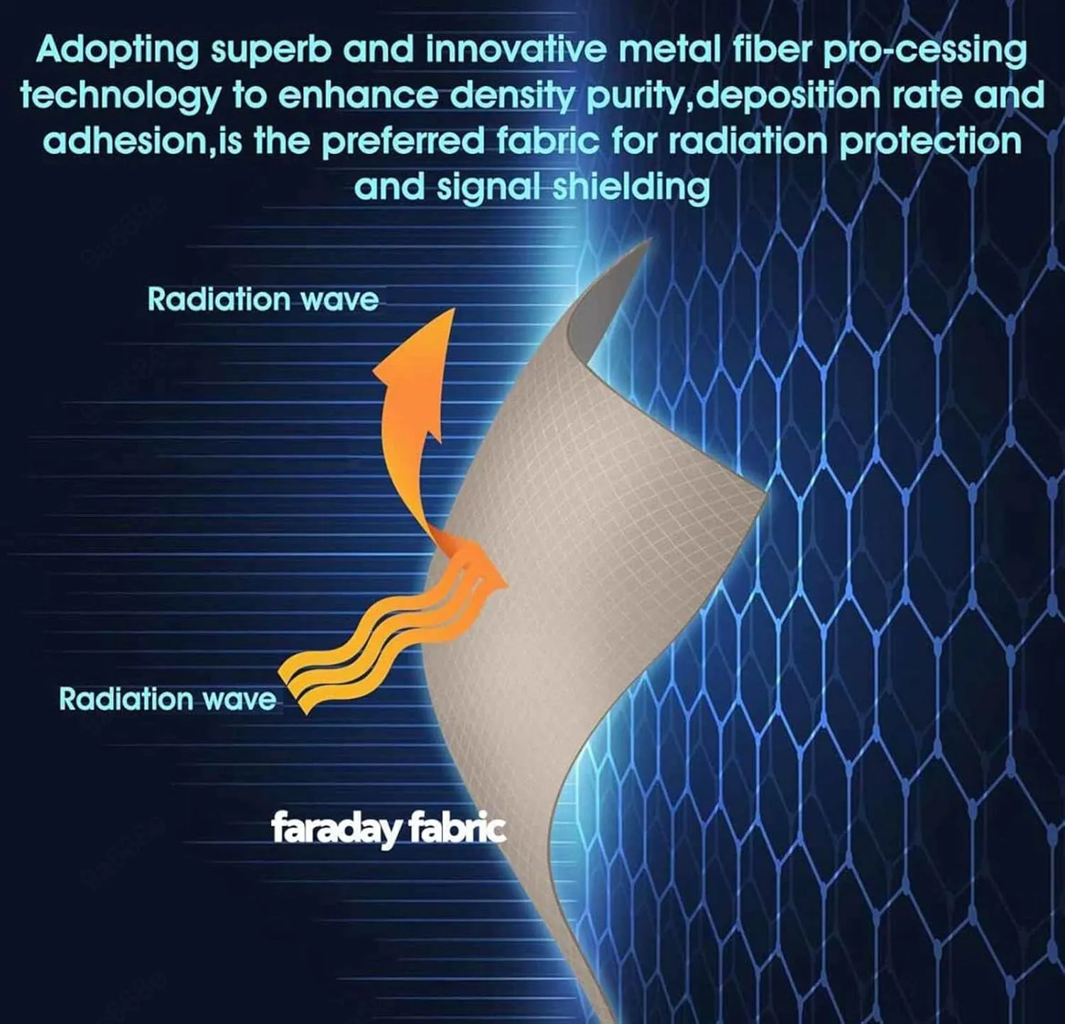 Faraday Fabric Copper Fabric Shielding Cloth Silver EMF Shielding Fabric Shielding-Block WiFi for Radiowave Microwave, Electromagnetic Fields,gold-2x1.1m