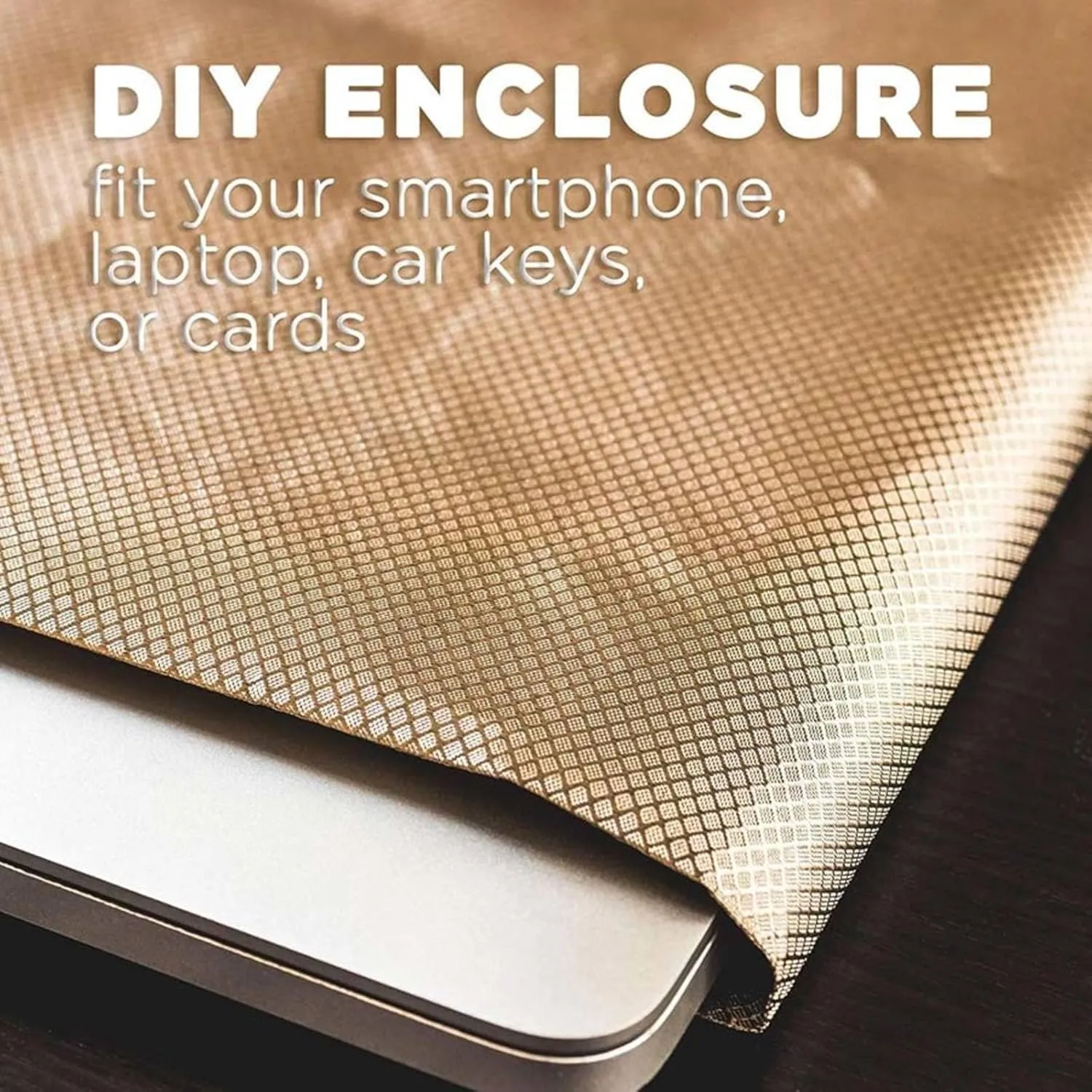 Faraday Fabric Copper Fabric Shielding Cloth Silver EMF Shielding Fabric Shielding-Block WiFi for Radiowave Microwave, Electromagnetic Fields,gold-2x1.1m