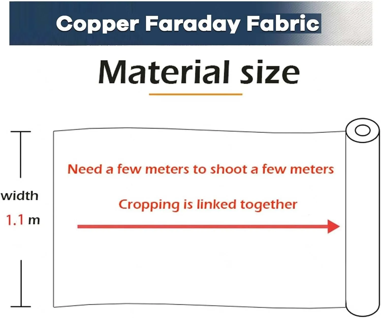 Faraday Fabric Copper Fabric Shielding Cloth Silver EMF Shielding Fabric Shielding-Block WiFi for Radiowave Microwave, Electromagnetic Fields,gold-2x1.1m
