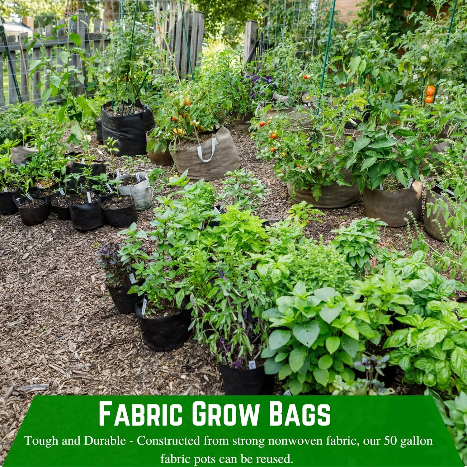 Farm Plastic Supply - 400 Gallon Fabric Grow Bags - (1 Pack) - Nonwoven Fabric Pots with Handles, Grow Bag, Plant Grow Bags, Garden Bag, for Farming, Gardening, Agriculture
