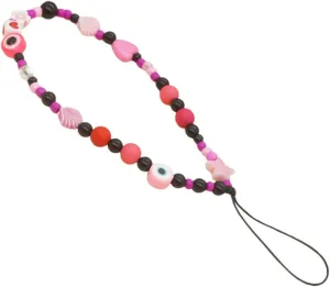 Fashion Phone Chain Phone Wrist Lanyard Eye Beads Decorative Mobile Accessory Polymer Clay