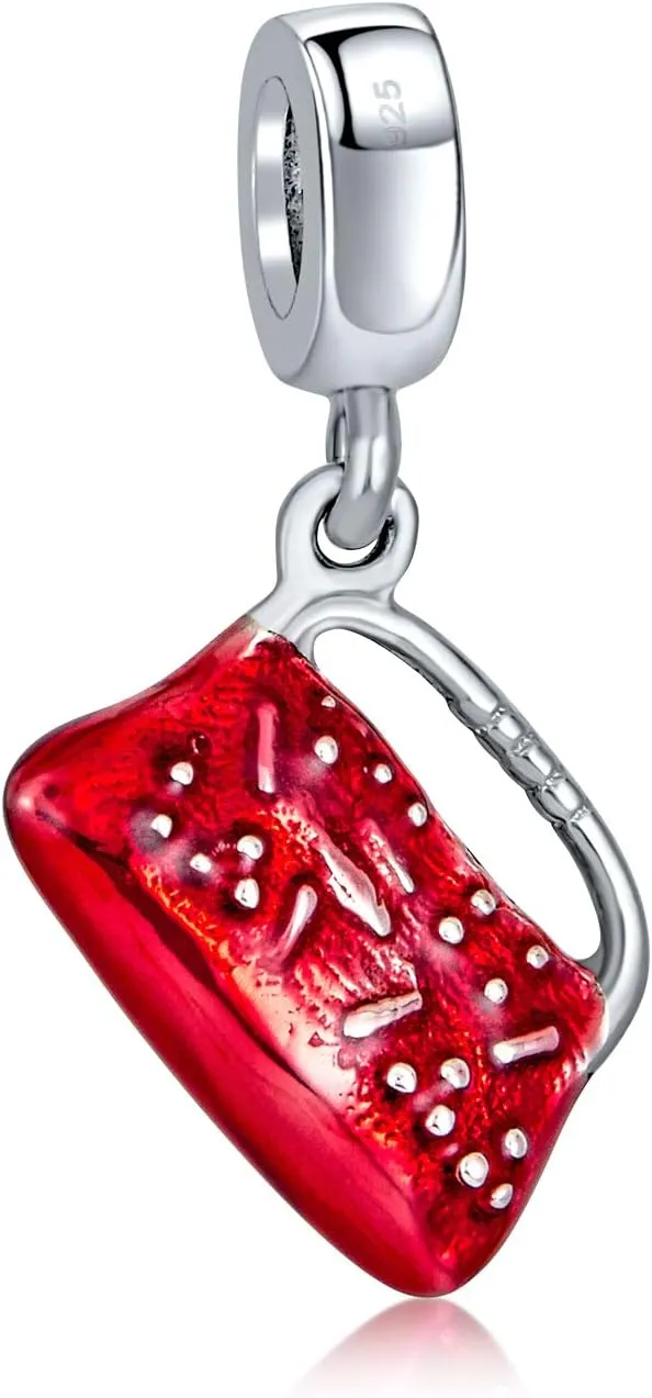 Fashionista Charm Set - Black Evening Dress Purse, Shopping Bag,Crystal Ladies High Heel Shoe Stiletto Dangle Charm Bead For Women Teens .925 Sterling Silver Fits European Bracelet
