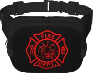 Firefighter Volunteer Fire Department Waist Pack Bag Fanny Pack for Men&Women Hip Bum Bag with Adjustable Strap for Outdoors Workout Traveling Casual Running Hiking Cycling