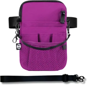 First Lifesaver 4-in-1 Nurse Fanny Pack with Medical Gear Pockets, Tape Holder, and Utility Storage for Stethoscopes, Bandage Scissors, and Emergency Supplies, Student and Nurse Use (Purple)