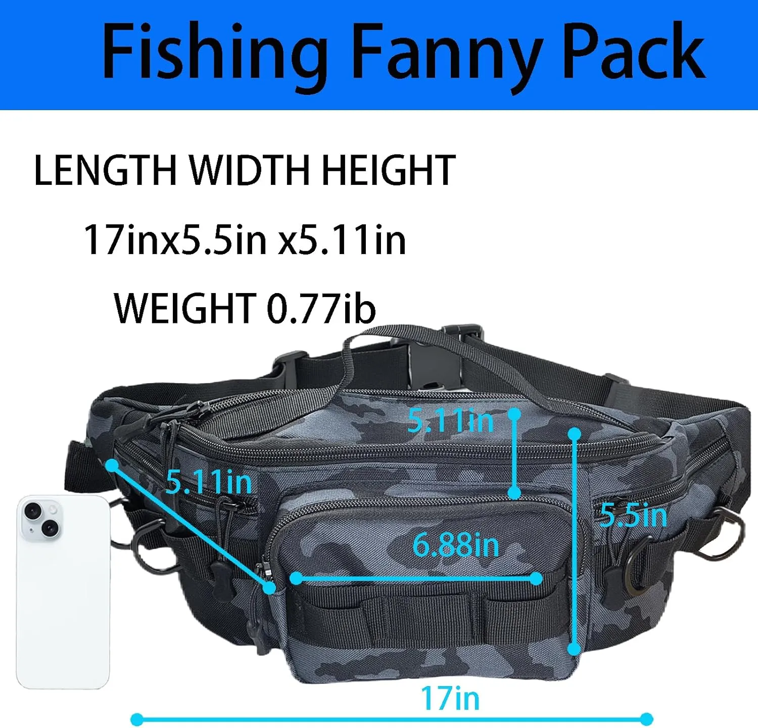Fishing Fanny Pack for Men - Easy to Use and Adjust Waist Pack With Plenty of Space