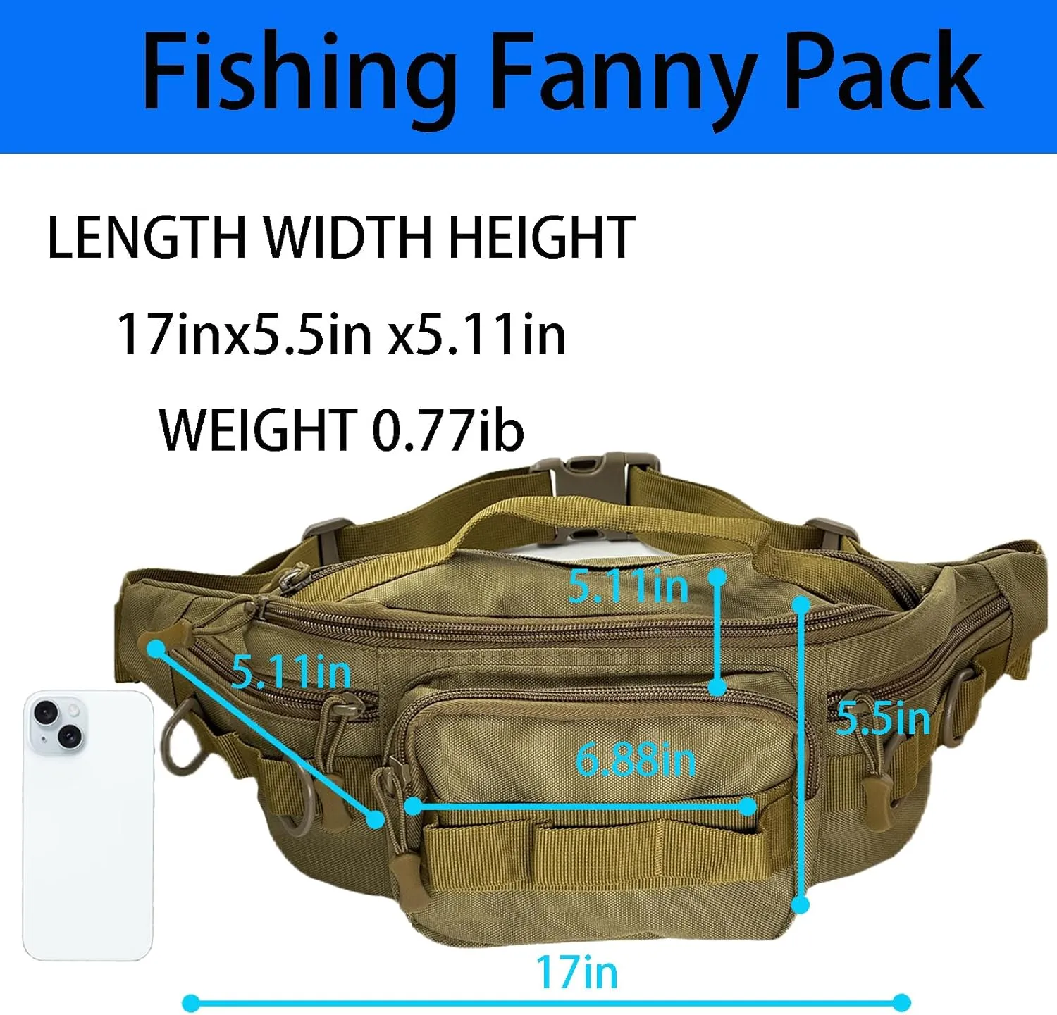 Fishing Fanny Pack for Men - Easy to Use and Adjust Waist Pack With Plenty of Space