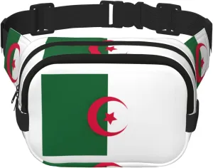 Flag of Algeria print Large Fanny Packs for Women Cute Cross Body Waist Bag Fashionable Fanny Pack