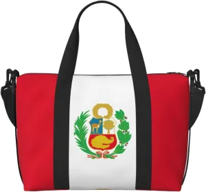 Flag of Peru print Travel Duffle Bag,Weekender Bags,Gym Duffel Bag,Luggage Duffle Overnight for Women Men