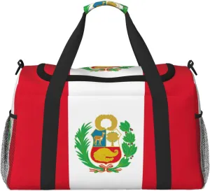 Flag of Peru print Weekender Overnight Carry On Bag Gym Luggage Bag Duffel Bag for Travel Women
