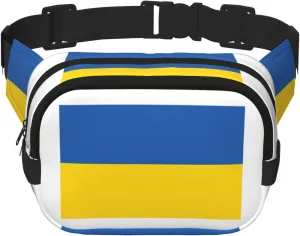 Flag of Ukraine print Large Fanny Packs for Women Cute Cross Body Waist Bag Fashionable Fanny Pack