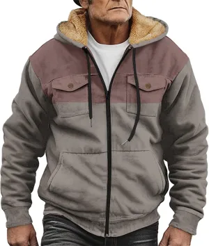 Fleece Jacket Men Cotton Cargo Jacket Winter Sherpa Fleece Lined Coat Shirt Fluffy Pullover Outfits Military Jackets