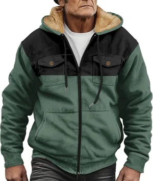 Fleece Jacket Men Cotton Cargo Jacket Winter Sherpa Fleece Lined Coat Shirt Fluffy Pullover Outfits Military Jackets