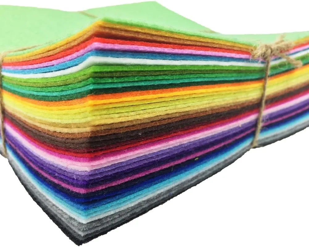 flic-flac 42pcs 12 x 12 inches (30cm*30cm) Felt Fabric Sheet Assorted Color Felt Pack DIY Craft Squares Nonwoven