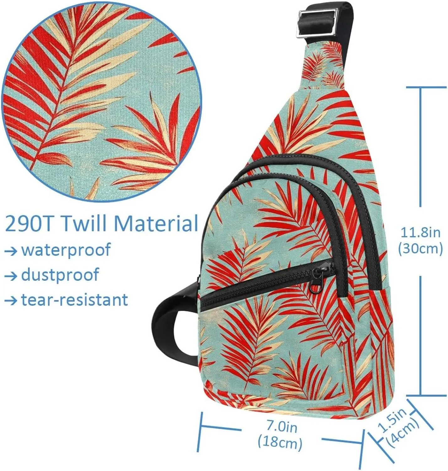Floral Flower Crossbody Bag with Adjustable Shoulder Strap, Shoulder Bag for Men and Women Sling Backpack for Travel, Cycling, Work, Sport