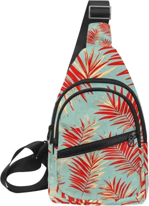 Floral Flower Crossbody Bag with Adjustable Shoulder Strap, Shoulder Bag for Men and Women Sling Backpack for Travel, Cycling, Work, Sport